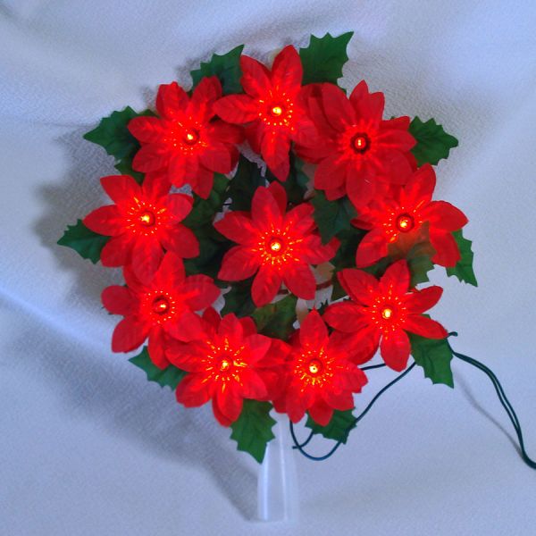 Kurt Adler Lighted Poinsettia Christmas Tree Topper in Box #4