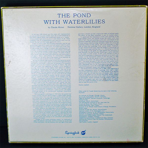 Monet Pond With Waterlilies Springbok Fine Art Puzzle Complete #4