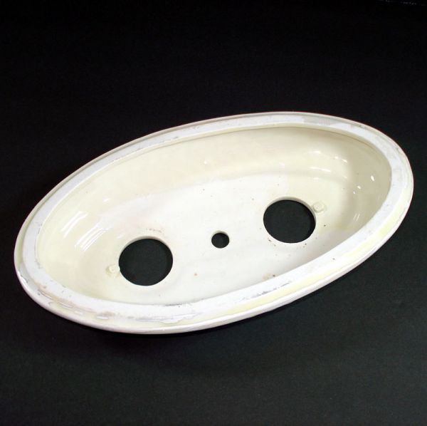 Porcelier Double Socket Oval Light Fixture Flush Mount Clearance #2