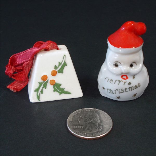 Mid Century Porcelain Bells Christmas Ornaments #4