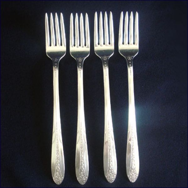 Princess Royal National Silver Silverplate Grille Forks Set 4 Clearance