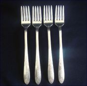 Princess Royal National Silver Silverplate Grille Forks Set 4 Clearance