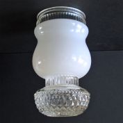 Curvy Jar Shape Glass Light Shade 4 inch Fitter Clearance