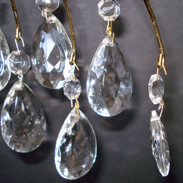 Waterfall Canopy Lamp Fitting With 36 Crystal Prisms Clearance #3