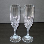Bretagne 2 French Lead Crystal Pair Champagne Flutes Clearance