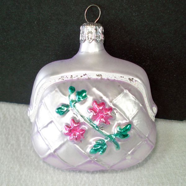 Carousel, Purse, Santa Figural Glass Christmas Ornaments #3