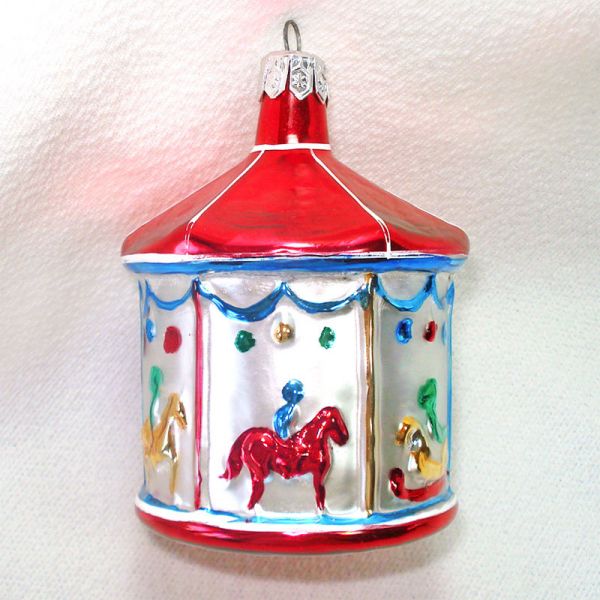 Carousel, Purse, Santa Figural Glass Christmas Ornaments #4