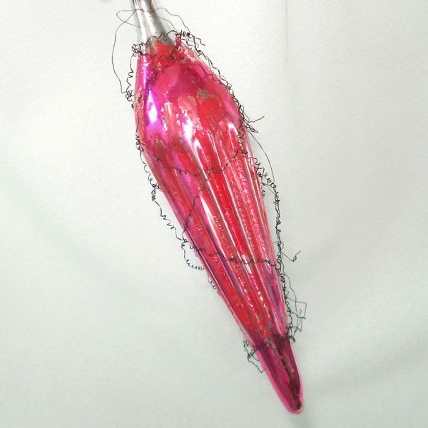 Large German Wire Wrap Glass Parasol Christmas Ornament #3