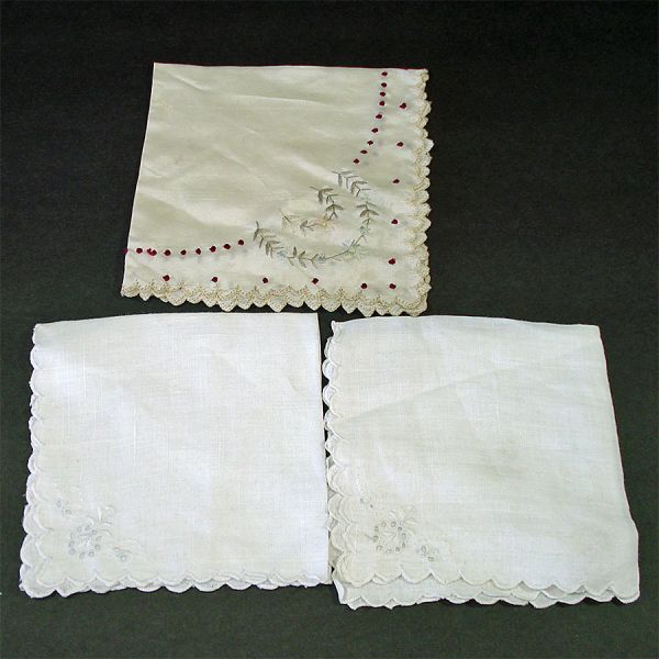 Pyrographic Handkerchief Box Filled With Hankies #5