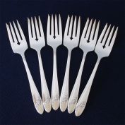 Queen Bess Oneida 6 Silverplate Salad Forks Clearance