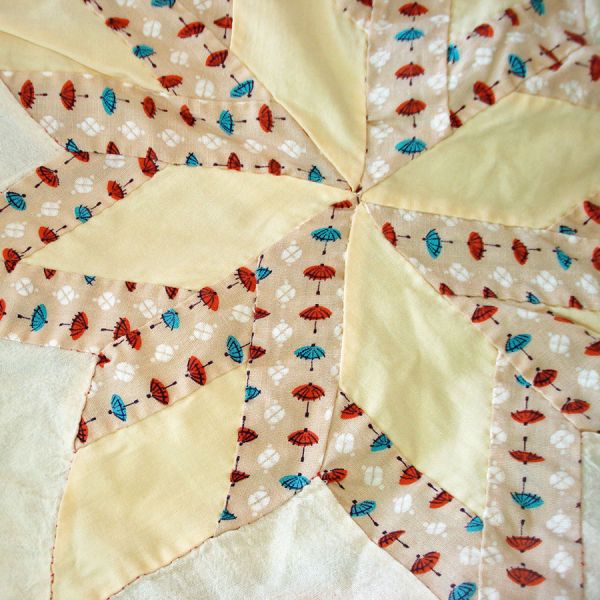 Pinwheel Star Hand Stitched Patchwork Quilt Top 95 by 80 #4