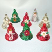 Plastic Bell Christmas Ornaments Quilled Paper Decoration