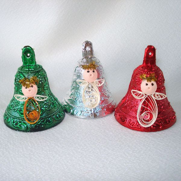 Plastic Bell Christmas Ornaments Quilled Paper Decoration #3