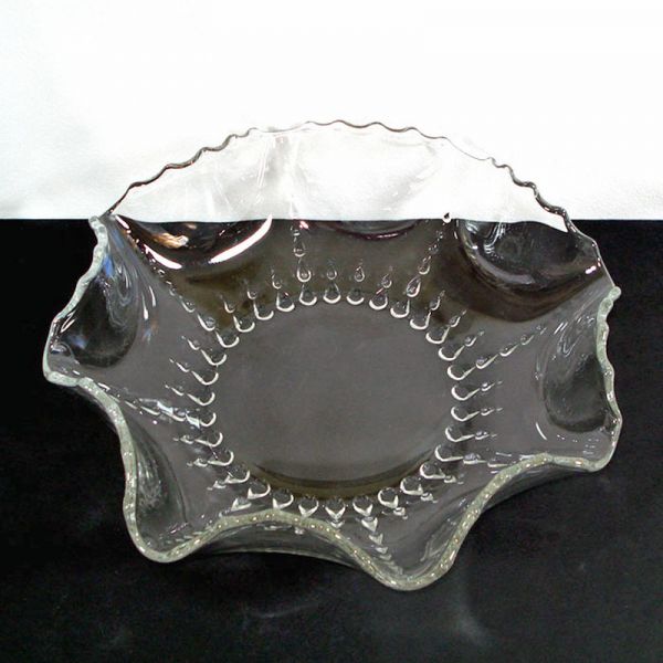 New Martinsville Radiance 12 Inch Crimped Crystal Bowl #2