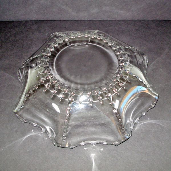 New Martinsville Radiance 12 Inch Crimped Crystal Bowl #3