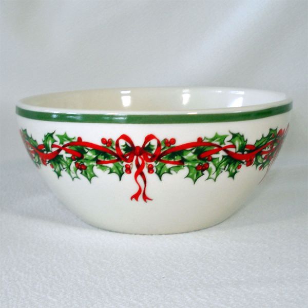 Christopher Radko 6 Christmas Soup Cereal Bowls Mint #2