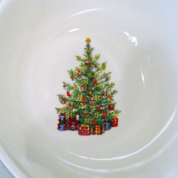 Christopher Radko 6 Christmas Soup Cereal Bowls Mint #3