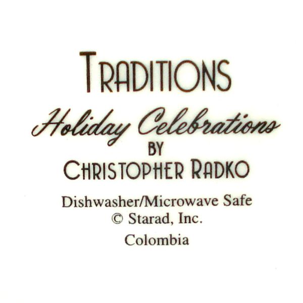 Christopher Radko 4 Christmas Dinner Plates Mint #3