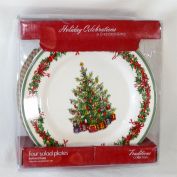 Christopher Radko 4 Christmas Salad Plates Mint