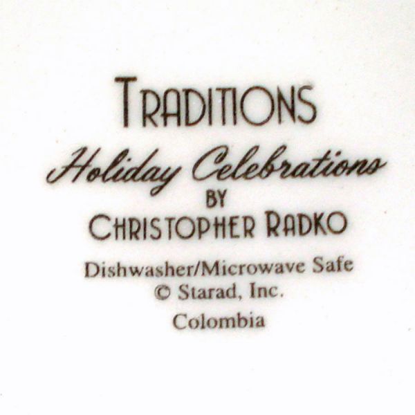 Christopher Radko 4 Christmas Salad Plates Mint #3