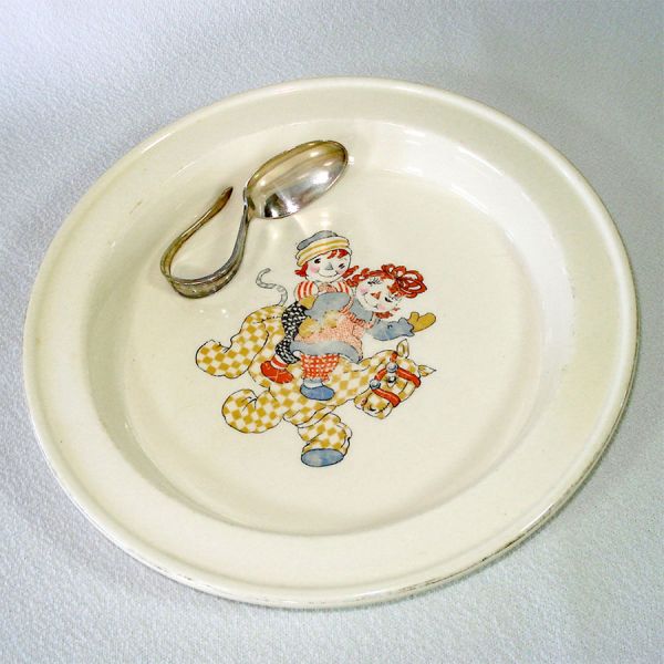 Crooksville China 1941 Raggedy Ann Baby Child's Feeding Dish #5