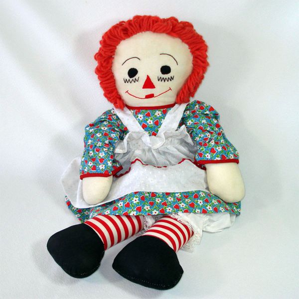 Hand Made Cloth Raggedy Ann Doll 25 Inches