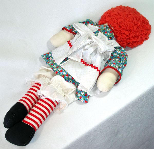 Hand Made Cloth Raggedy Ann Doll 25 Inches #5