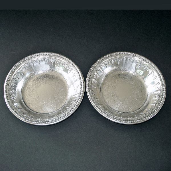 Reed & Barton Riviera Silverplate Pair Bon Bon Bowls