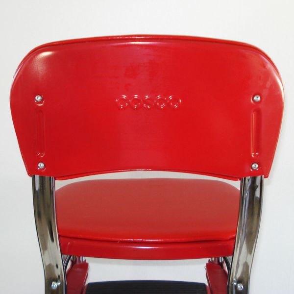 Cosco Red Chrome Kitchen Chair With Step Stool #3