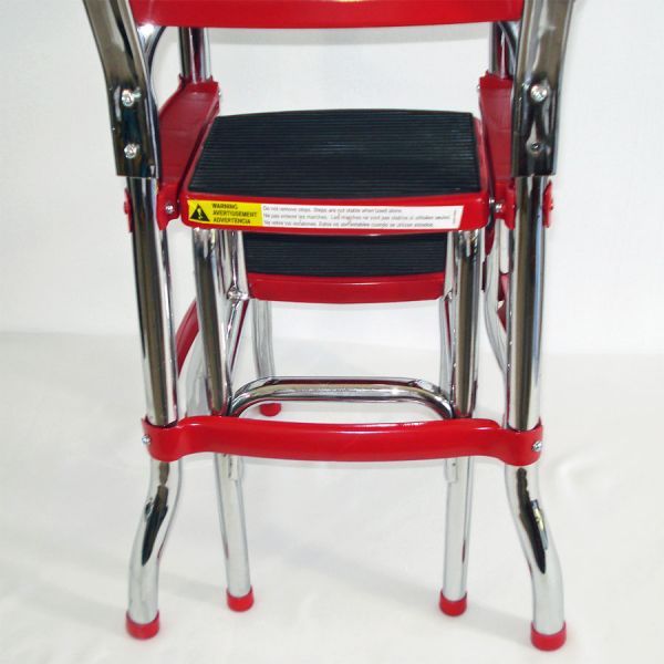 Cosco Red Chrome Kitchen Chair With Step Stool #4