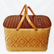 Redmon Woven Wood Picnic Basket With Original Pie Shelf
