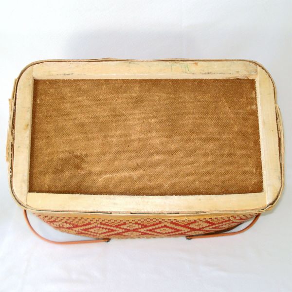 Redmon Woven Wood Picnic Basket With Original Pie Shelf #6
