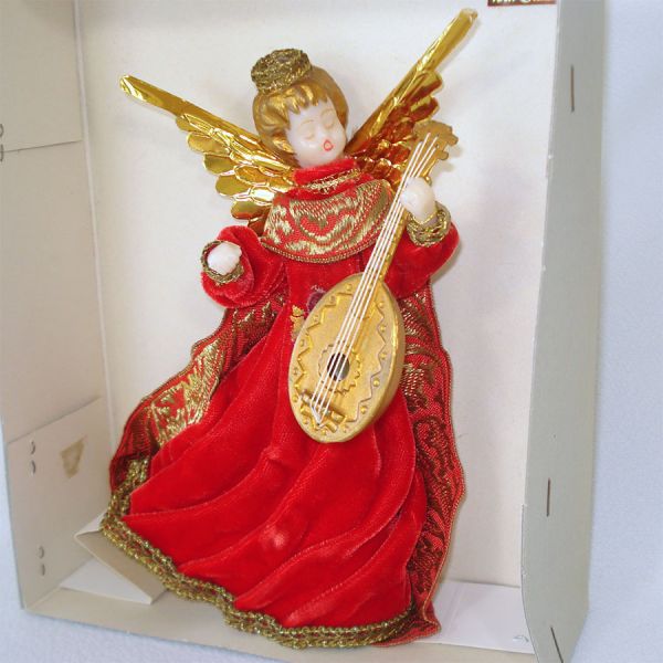 Koestel Christmas Angel With Mandolin Tree Topper in Box #2