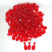 7 Dozen Red Acrylic Drop Prisms For Lamps, Crafting