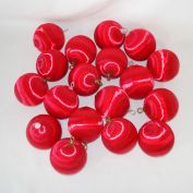 Pyramid Satin Sheen 18 Red Christmas Ornaments Pin Bead Crafts