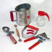 Red Handled Vintage Kitchen Utensils Collection