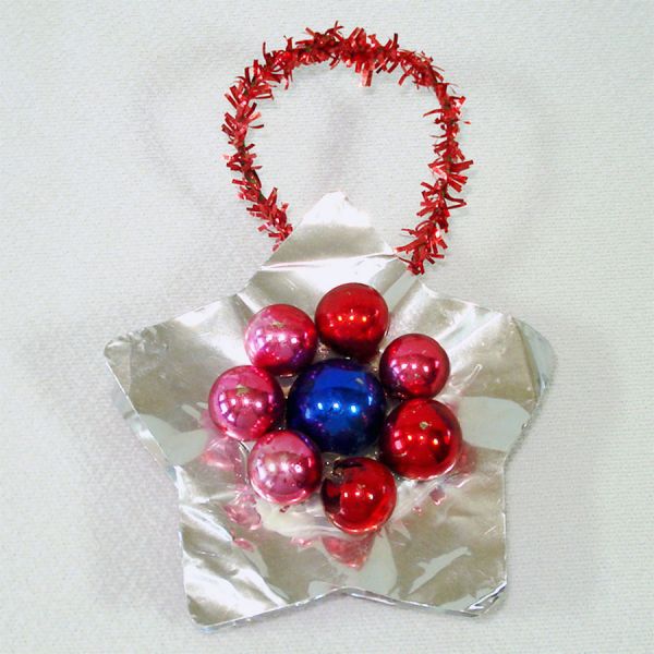 Patriotic Glass and Foil Star Christmas Ornament #2