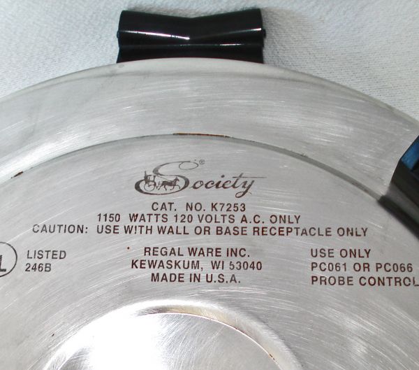 Regal Ware West Bend Society Oil Core Electric Skillet 12 Inch #6