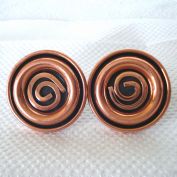 Renoir Modernist Spiral Coils Solid Copper Cufflinks Clearance