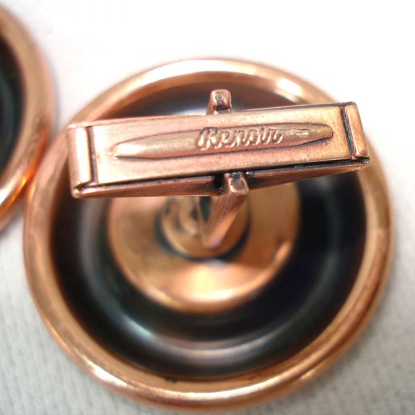 Renoir Modernist Spiral Coils Solid Copper Cufflinks Clearance #3