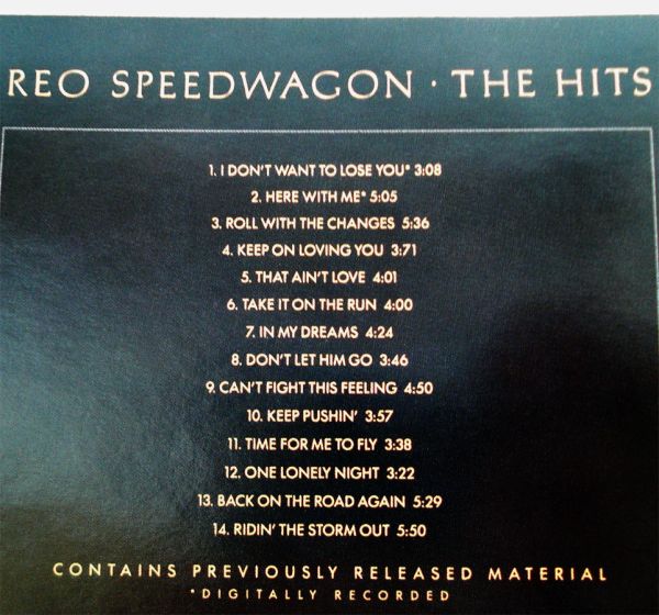 REO Speedwagon The Hits Compact Disc CD #2