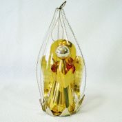 Foil Glass Angel Scene Wire Wrap Christmas Ornament