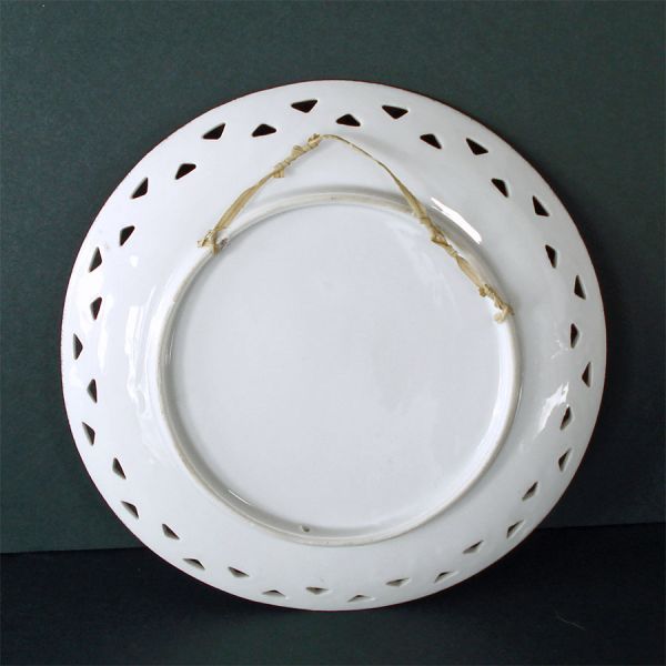 Yellow Roses Hand Painted Reticulated Wall Plate #3