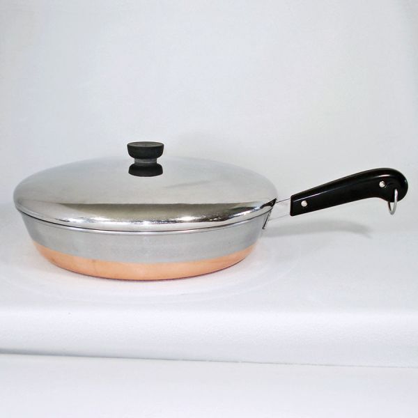 Revere Copper Clad Stainless 12 Inch Covered Skillet