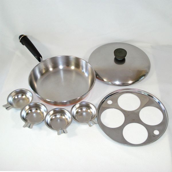 Revere Ware Copper Clad Egg Poaching Insert Plus Lid, Skillet
