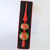 Double Bulb Tall Glass Spire Christmas Tree Topper