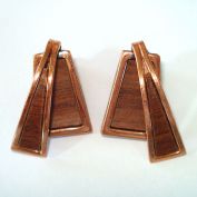 Renoir Nile Copper and Wood Clip Earrings