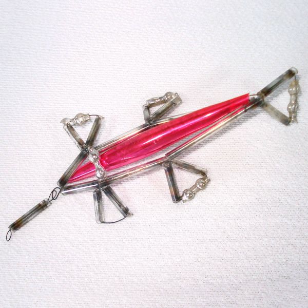 Beaded Mercury Glass Rocket Christmas Ornament Clearance