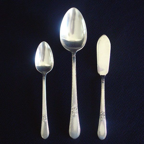 Adoration Rogers Silverplate Master Butter Knife, Serving Spoon, Teaspoon Clearance