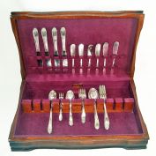Devonshire Rogers 1938 Silverplate 40 Pic Flatware Set With Chest Clearance